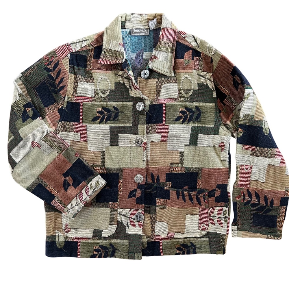 Vintage Jane Ashley Patchwork Blanket Jacket Women's Size Medium